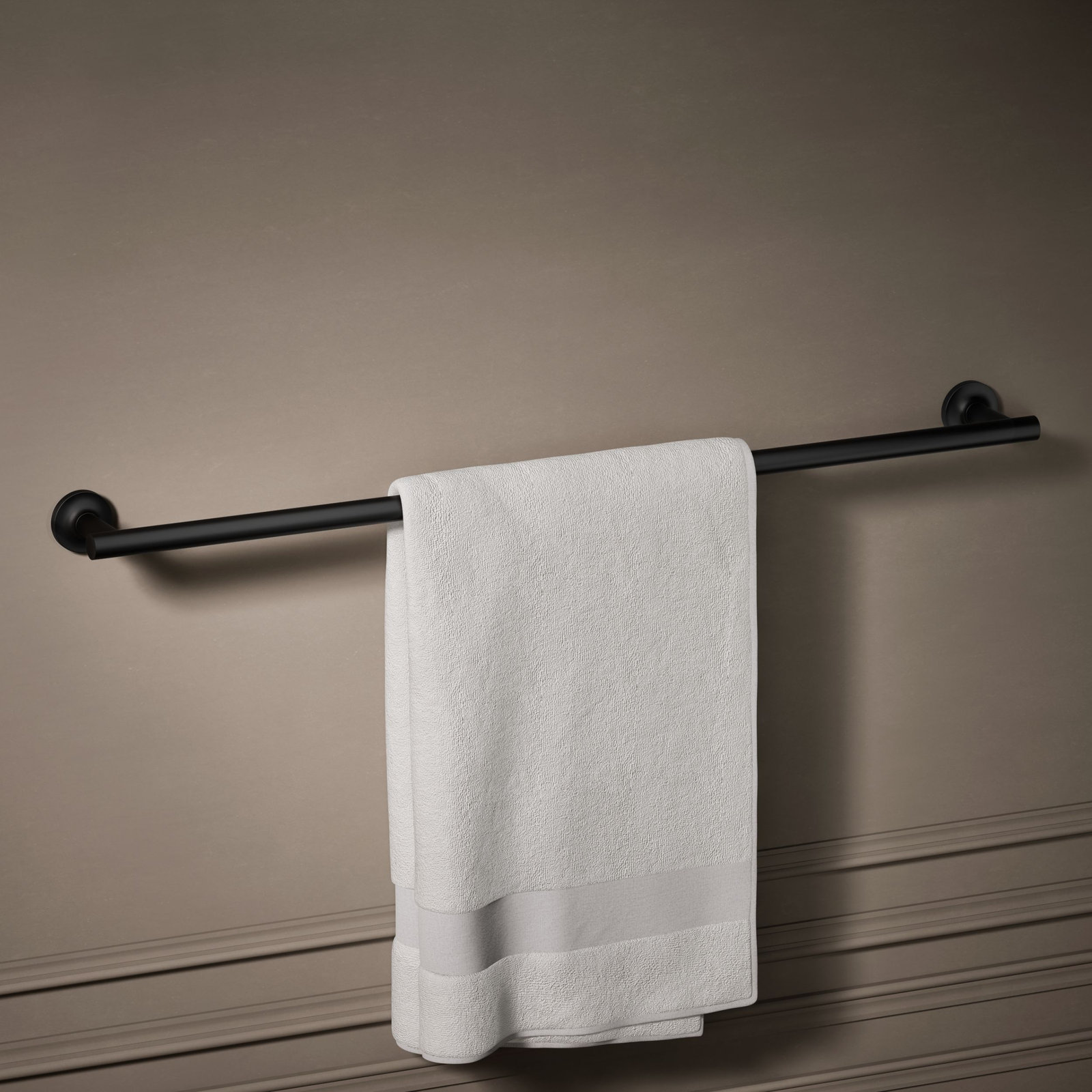 Purist 30" Wall Mounted Towel Bar, Matte Black, 1.88" H x 30" L x 3.25" D