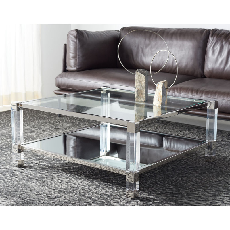 Coffee Table, Clear/SIlver