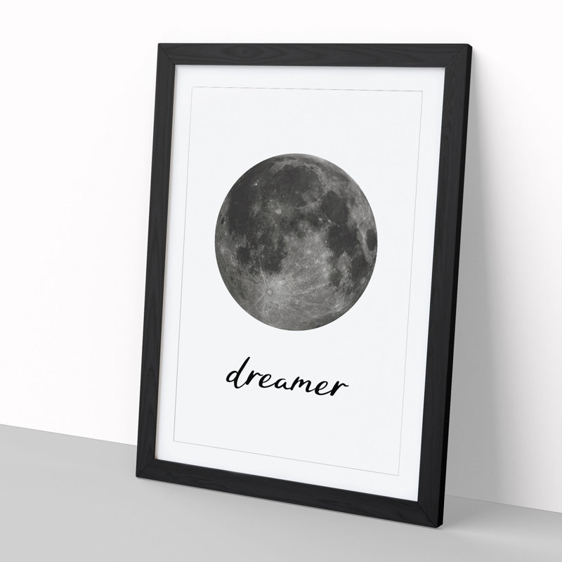 Dreamer - Picture Frame Graphic Art, 90cm H x 65cm W x 2cm D, Black