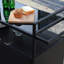 Chariot-buffet polyvalent au bord de la piscine - noir, roulant avec rangement et plateau en verre pour le patio, la cour, le jardin