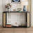 Narrow Console Table With Unique Irregular Top Design & Open Shelf-644746435