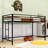 Twin Metal Loft Bed With Safety Guardrails And Slats