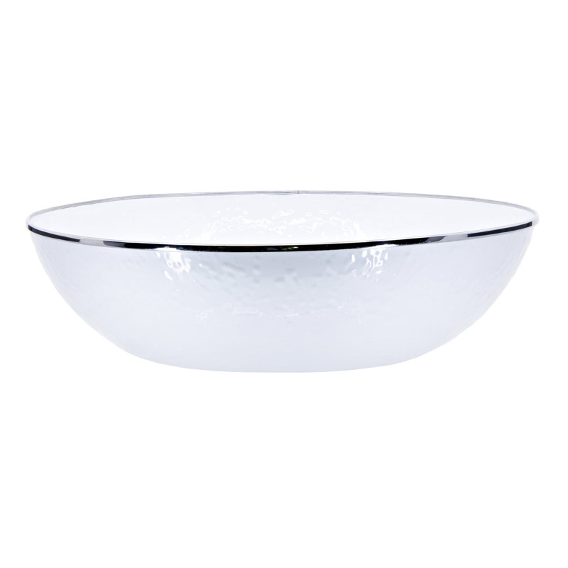  Solid White Enamelware Catering Bowl