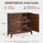 Gudbrand Distress Door Accent Cabinet, 36" Fluted 2-Door Mordern Sideboard-106837826