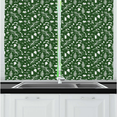 Floral Ruffled Kitchen Curtain