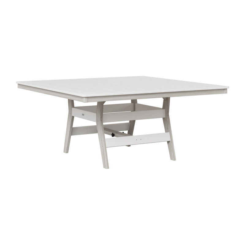 Harbor Outdoor Square Dining Table, White, Seashell
