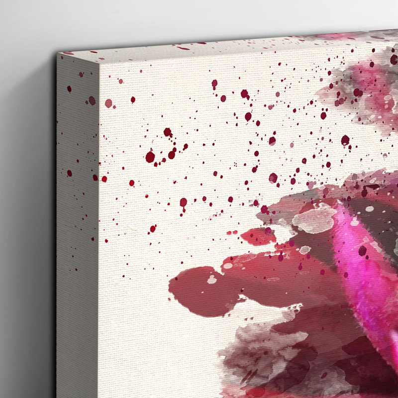 Red Purple Flower Painting on Canvas - Wrapped Canvas, 40cm H x 60cm W