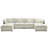 Modern Modular Cloud Sectional Sofa Corduroy Sofa With Double-layer Upholstered Deep Seat And Movable Ottoman-1889968885