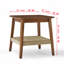 Table d'appoint de 23 po avec tablette tissée, table d'appoint avec rangement Boho, tables de chevet, petite table d'appoint pour canapé de salon, bureau de chambre à coucher, patio-1601092575