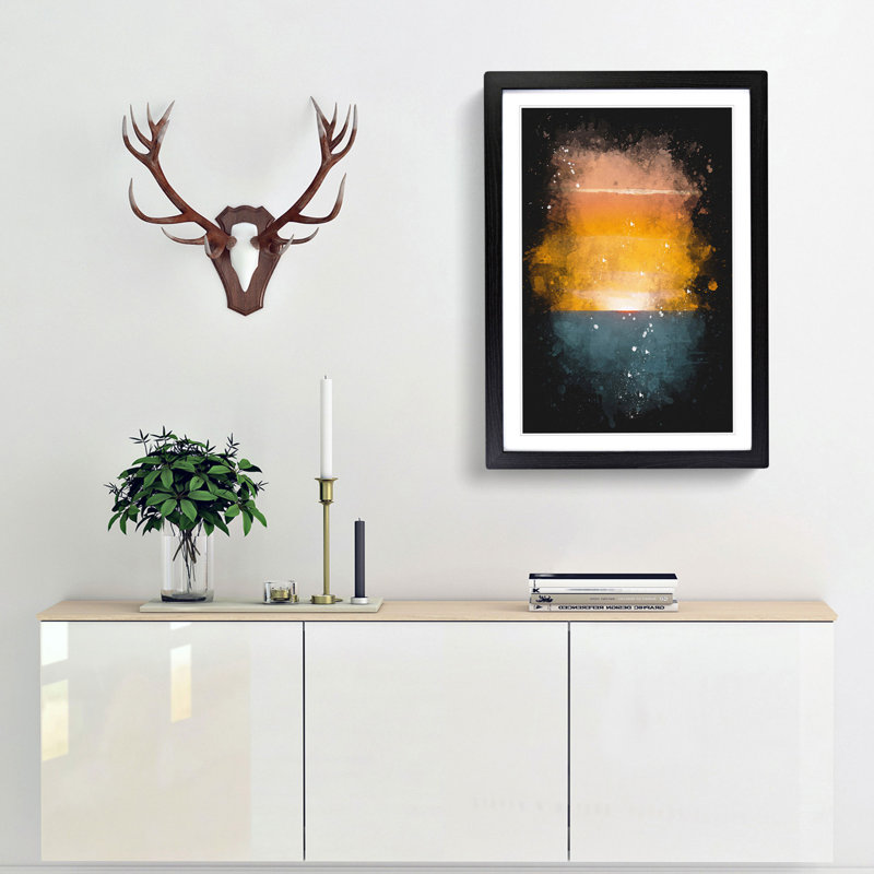 Sunrise Horizon - Framed Print, 87cm H x 62cm W x 2cm D, Black Framed