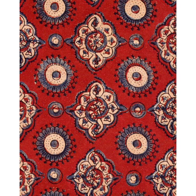 Origins Geometric Wallpaper Roll, Red/Blue/Taupe
