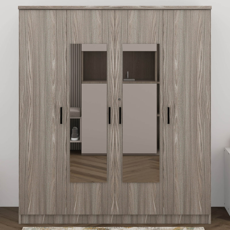 59.2 " W Armoire, Gray/Black