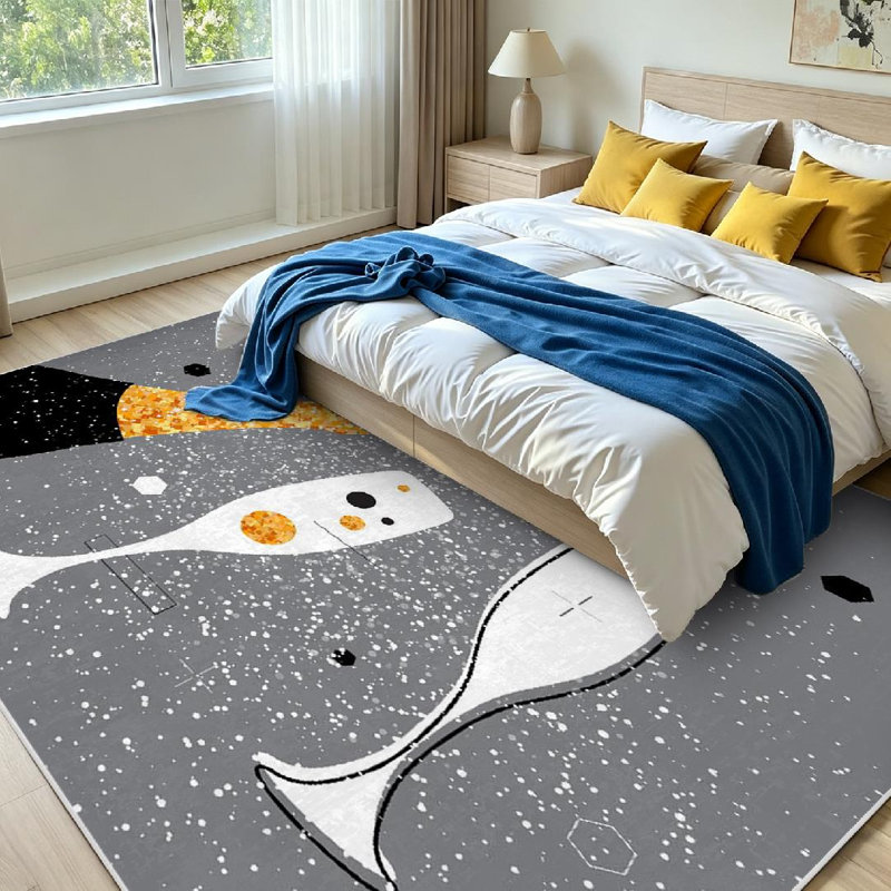 Tapis transparent transparent lavable à la machine, champagne et bouteille, Rectangle 79 po x 118 po