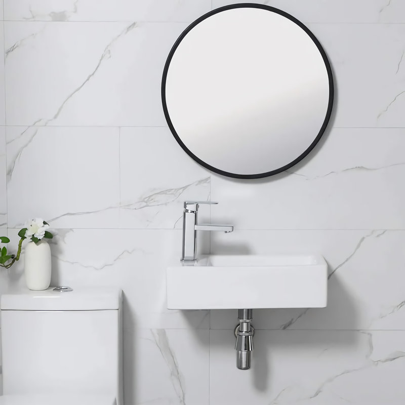 MOHOME 10'' Ceramic Rectangular Bathroom Sink, Left