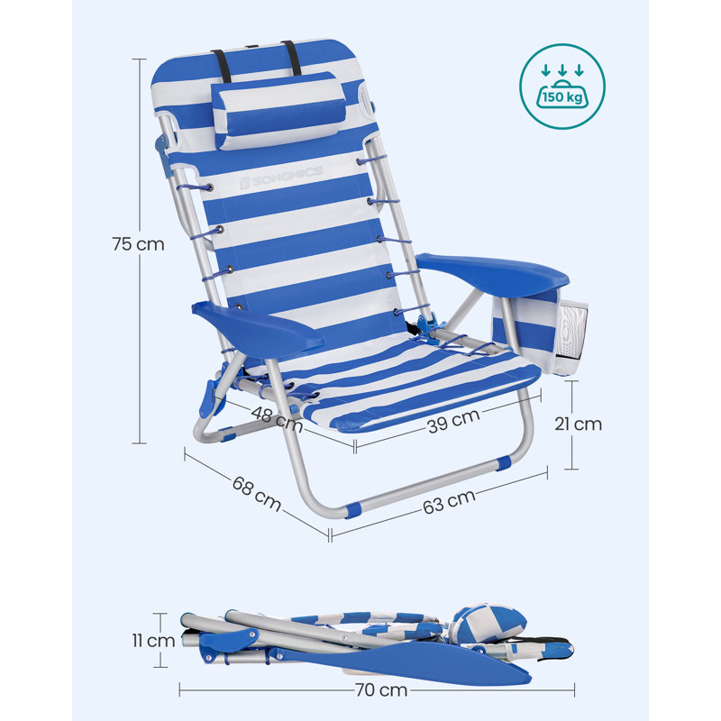 Chanteal Folding Beach Chair, Blue
