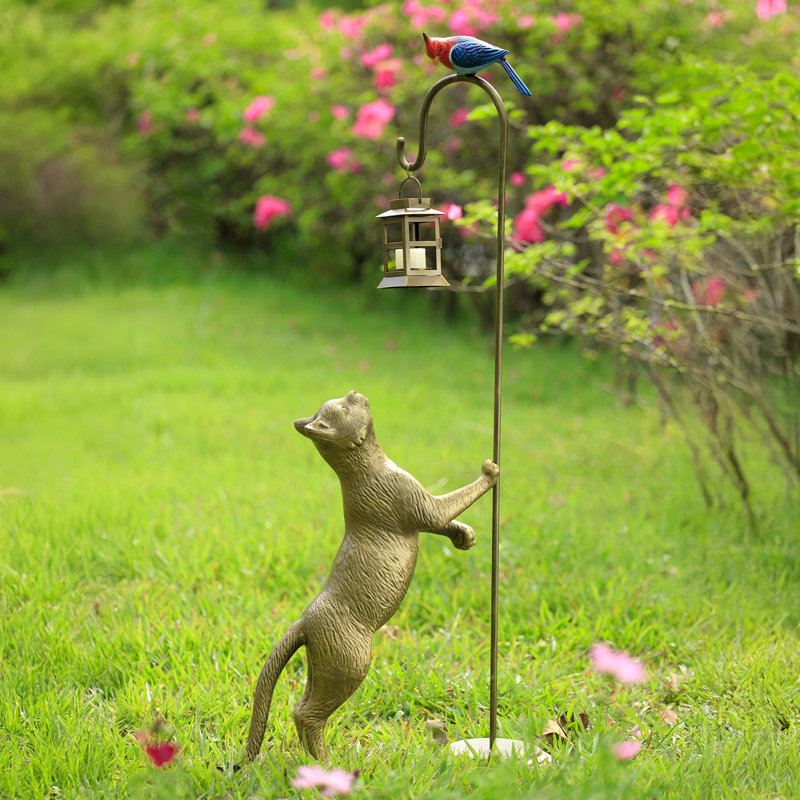 Cat Bird Garden Statue
