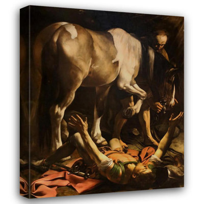 «Conversion of Saint Paul» par Caravaggio - Toile tendue avec châssis