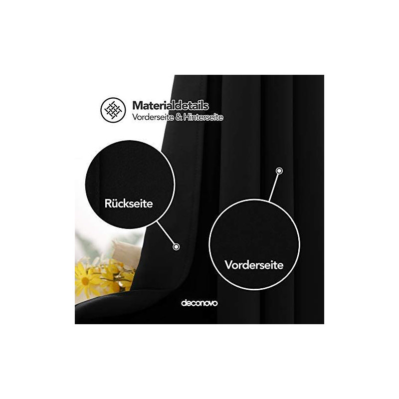 Polyester Blackout Track Insert Curtain Pair