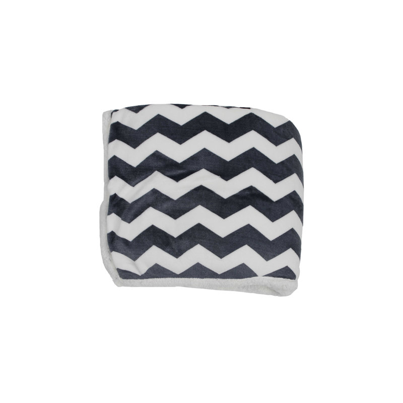 Jeté à chevrons Infinity, Bleu marine / blanc