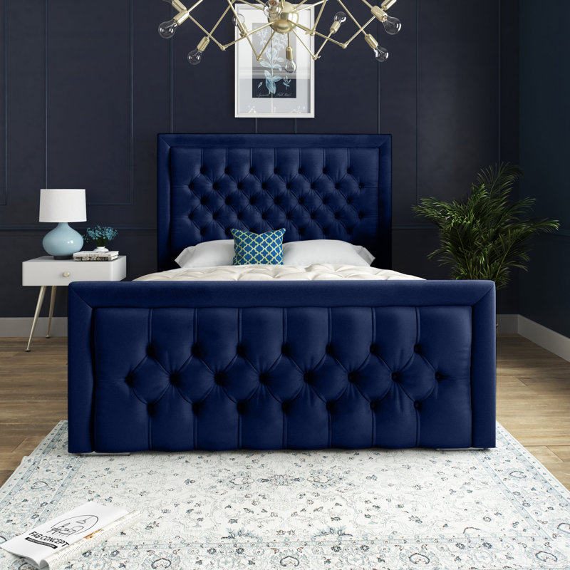 Kingston Bed With Headboard - Super King - 6Ft - Black, Blue, Kingsize (5')