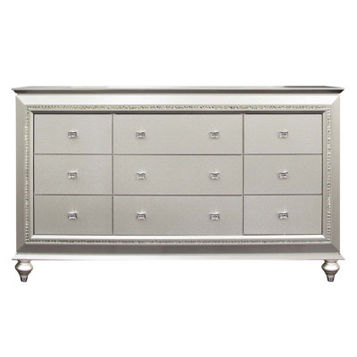 Commode 9 tiroirs Kaitlyn, finition champagne