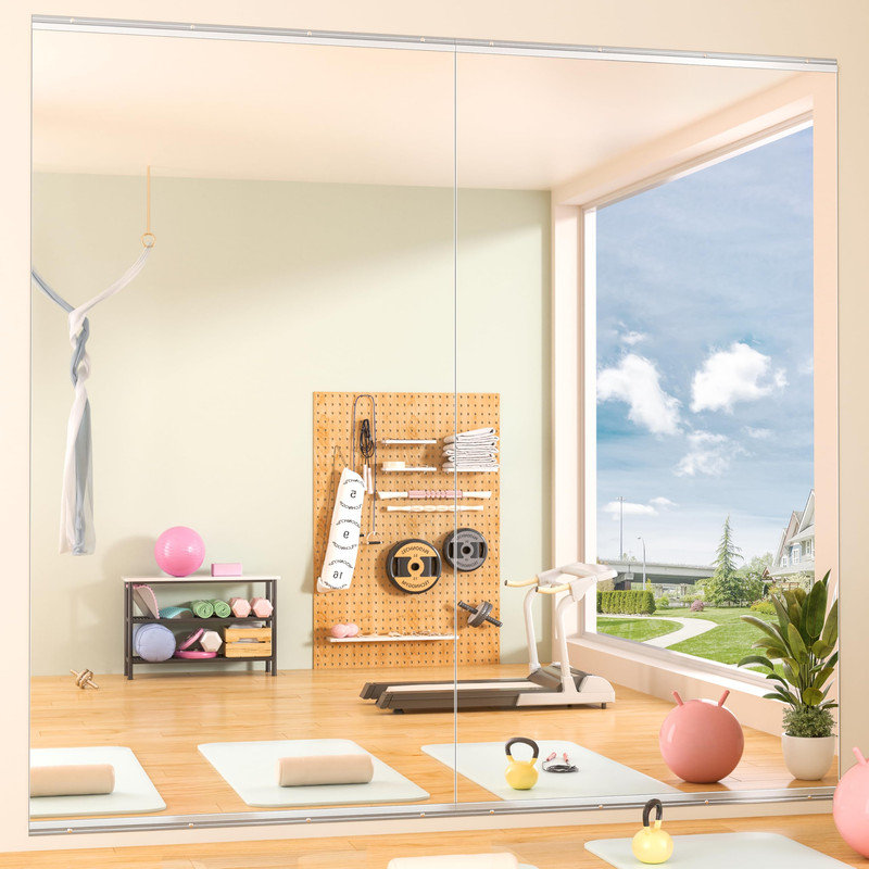 Miroir pleine grandeur rectangulaire rectangulaire, 55 po x 21 po, Argent