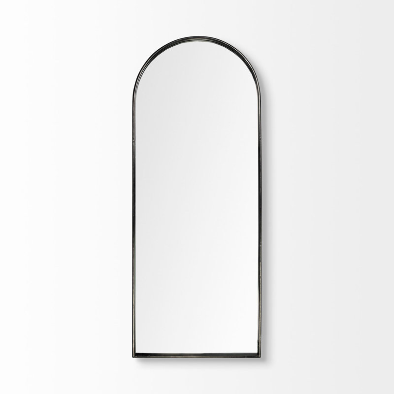 Metal Flat Mirror, Black, 70" x 28"