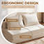 Canapé-lit 47 po pliable en velours côtelé avec 2 coussins sans assemblage requis-130828531