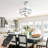42" Modern Retractable Ceiling Fan With Dimmable LED Light, DIY Shape 6 Speeds Chandelier Ceiling Fan With Remote Control For Bedroom-1778669549