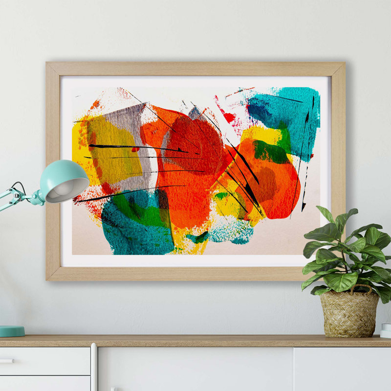 Abstract Vol.479 by S.Johnson - Framed Print, 62cm H x 87cm W x 2cm D, Oak