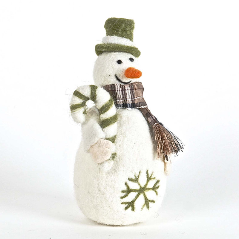 Figurine bonhomme de neige feutrée