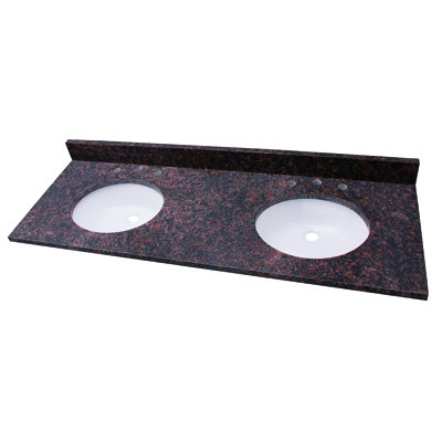 61'' Stone Double Bathroom Vanity Top with Sink