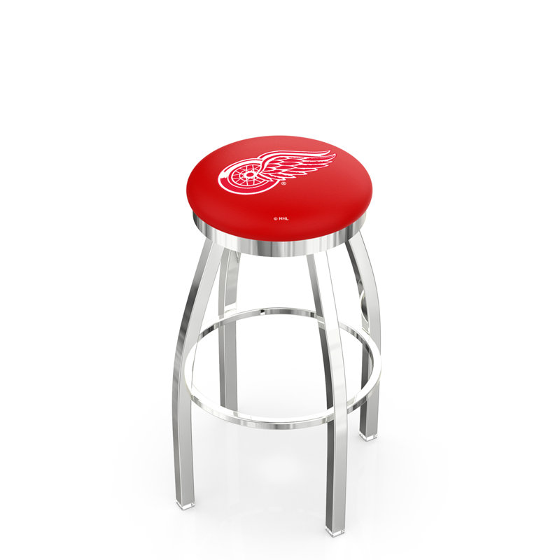 NHL Swivel Extra Tall Stool, Detroit Red Wings, Chrome, "Bar Stool (30" Seat Height)"