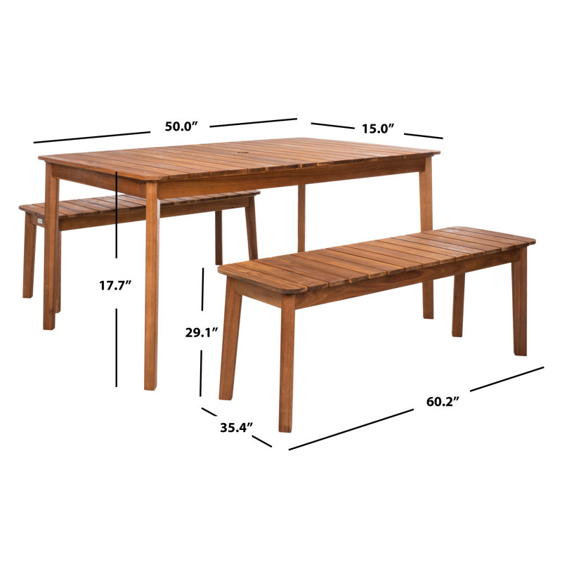 Teterboro 4 - Person Patio Dining Set with Rectangular Table, Natural