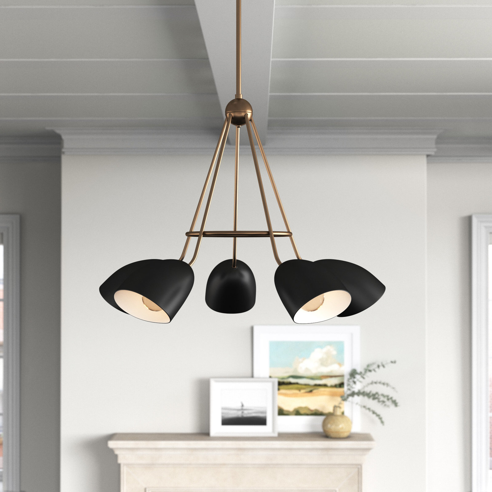 Harlan 5-Light Chandelier, Midnight Black