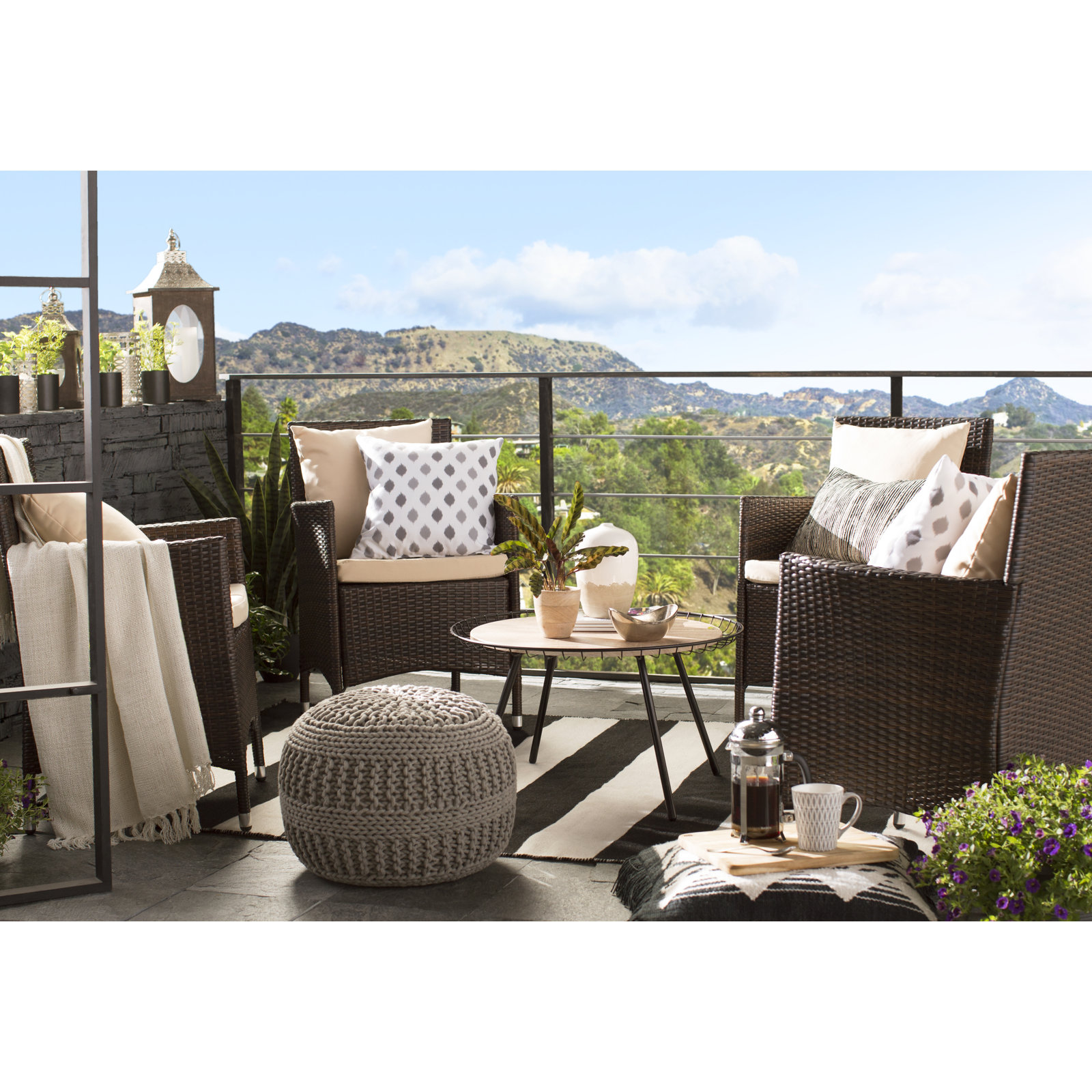 Pure Series Railing Planter, Espresso, 9'' H x 36'' W x 10'' D, Set of 2
