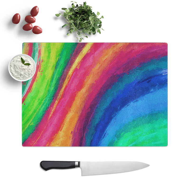 Tempered Glass Motion Chopping Board, 39 cm W x 28.5 cm L