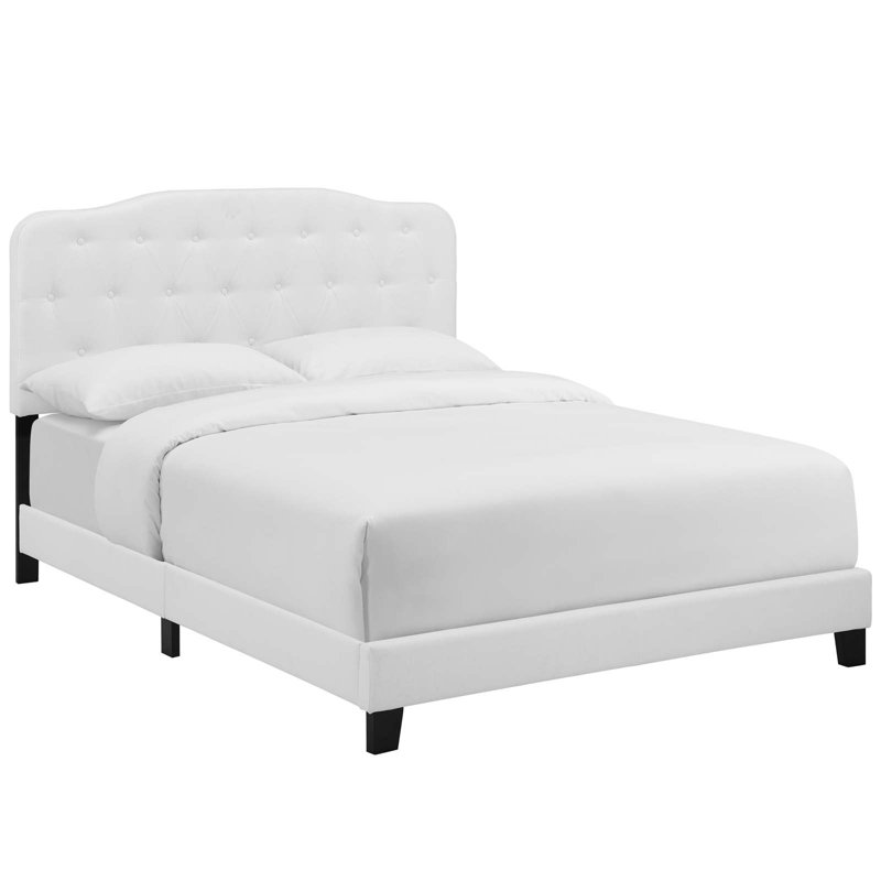 Gray Velvet Upholstered Queen Bed with Tufted Headboard