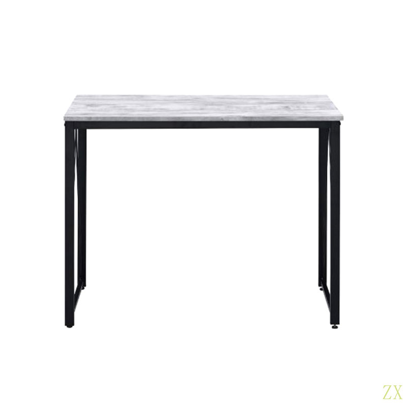 Bureau d'écriture rectangulaire avec base en métal, idéal pour le bureau ou le bureau dans la chambre ou le salon, Blanc