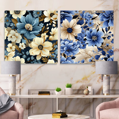 «Blue Coastal Dreams», ensemble de 2 art mural en verre acrylique