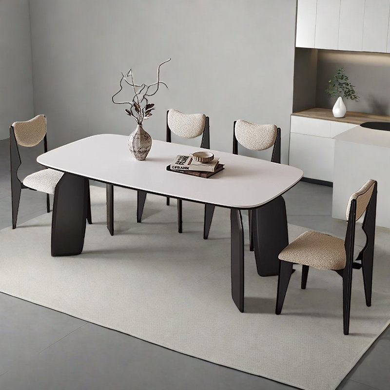 Modern French Style Oak Wood Rectangle Table, 29.53"H x 59.06"L x 31.5"W