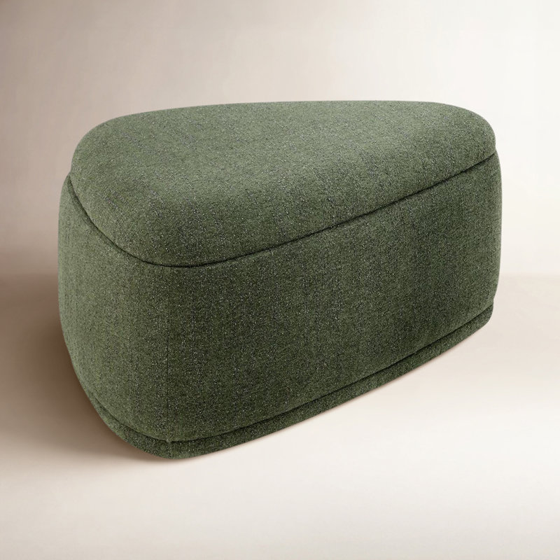 Adna 44'' Triangular Upholstered Storage Ottoman, Mellow Forest Chenille