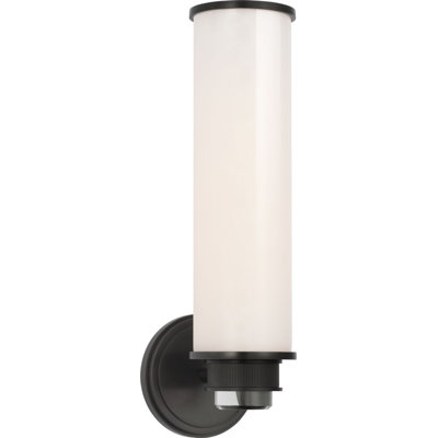 Percy 14" Single Bath Sconce with White Glass