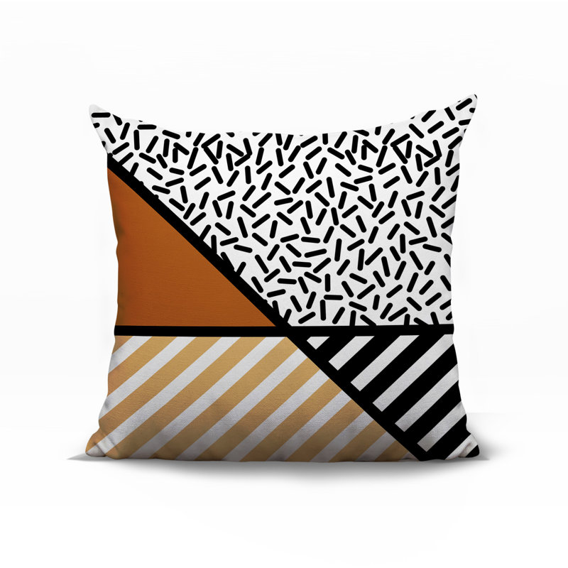 Coussin décoratif intérieur / extérieur Shapira, Orange, Carré 18 po