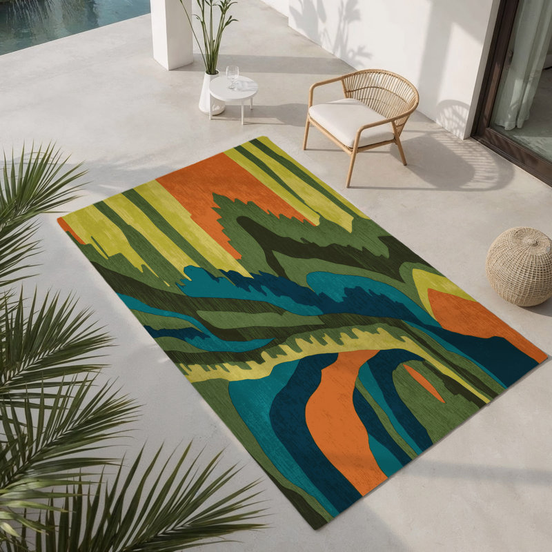 Highland Glow Indoor And Outdoor Area Rug, Rectangle 5' x 7'