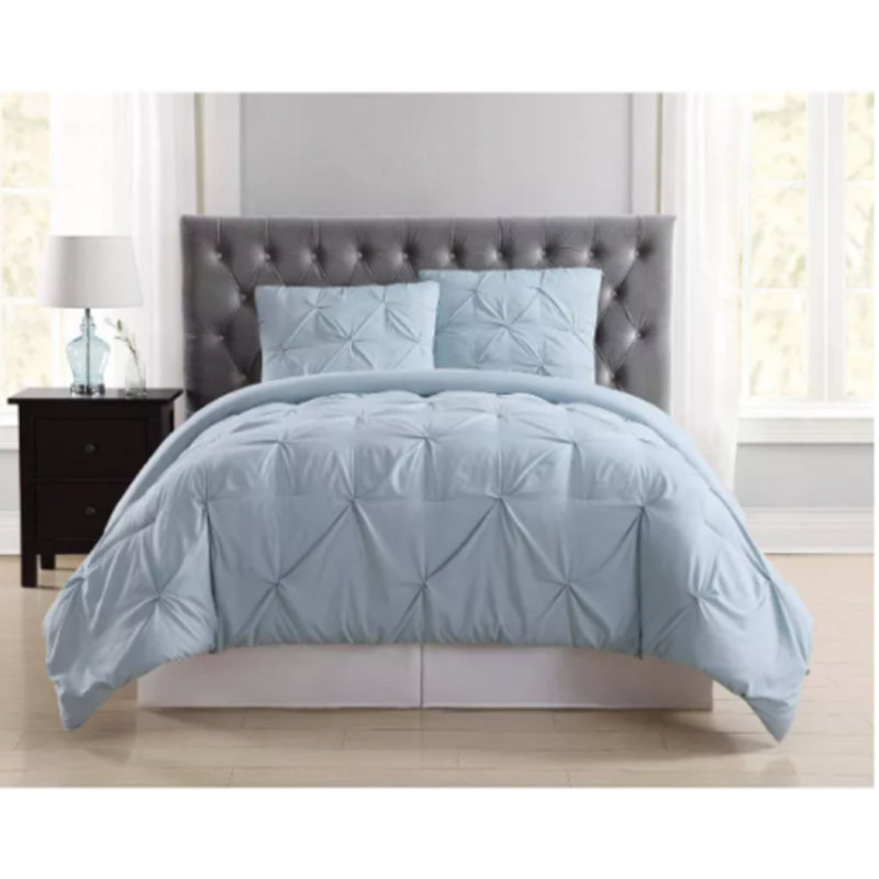 Ensemble d'édredon en microfibre bleu 3 pièces