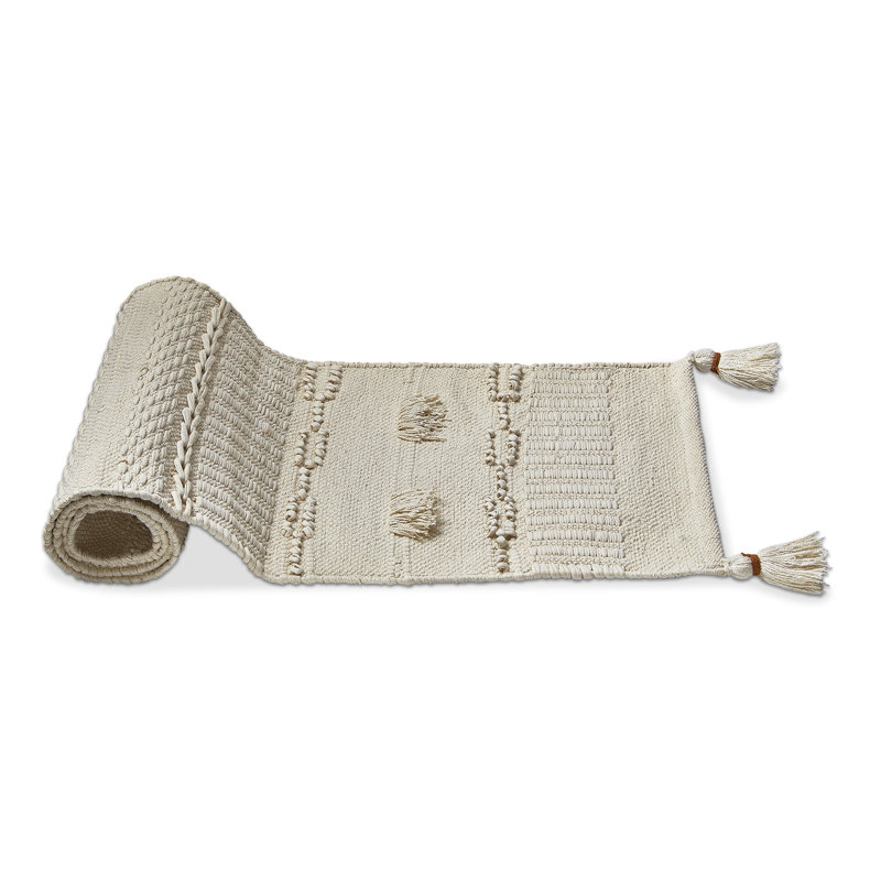 Bianca Tufted & Tasseld Runner, White