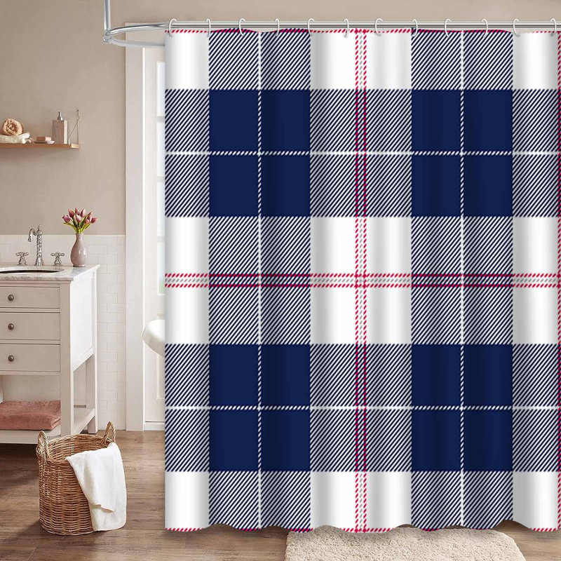 Rideau de douche Tartan, L 72 po x l 84 po