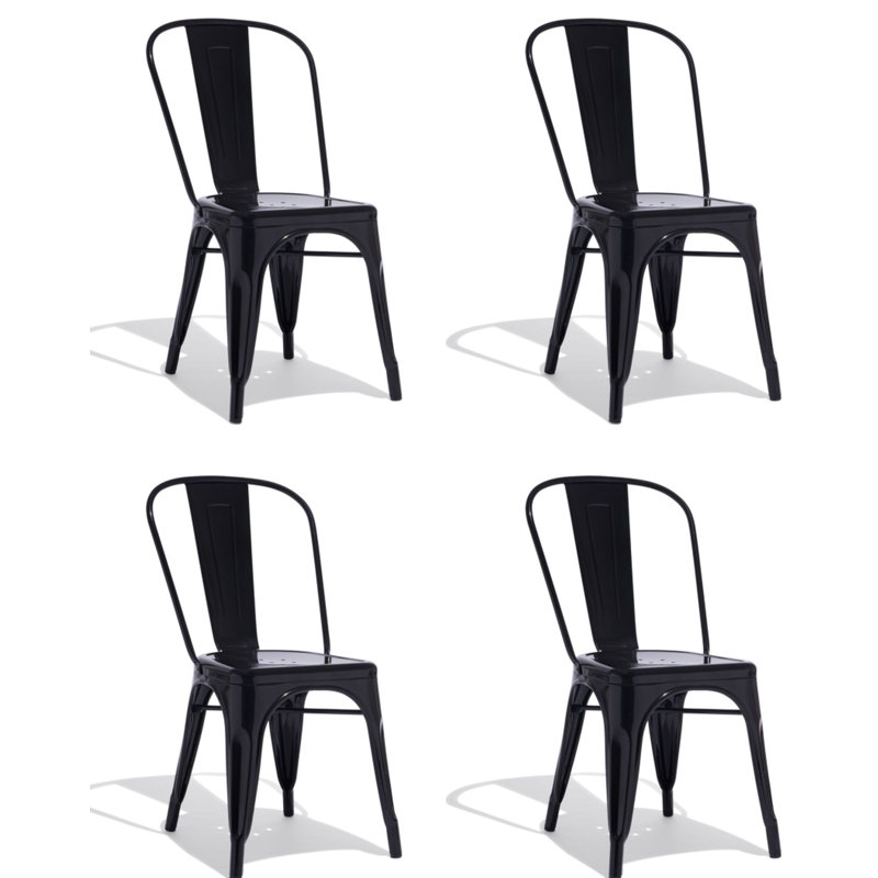 Chaise de patio empilable Hakana, Noir