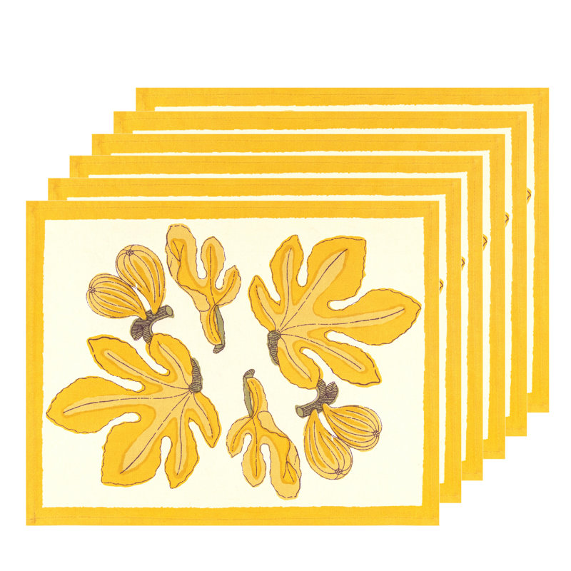 Fig 100% Cotton Rectangle Placemats, Citrine